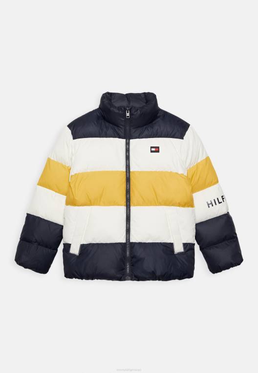 מעיל חורף מנופח עם פסים מודפסים NX204457 פס רוגבי/שמי מדבר Tommy Hilfiger