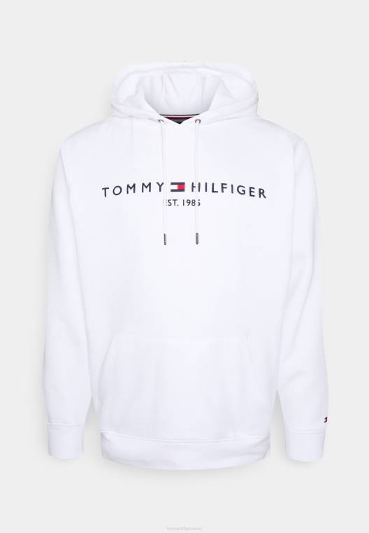 סווטשירט קפוצ'ון לוגו NX204465 לבן Tommy Hilfiger