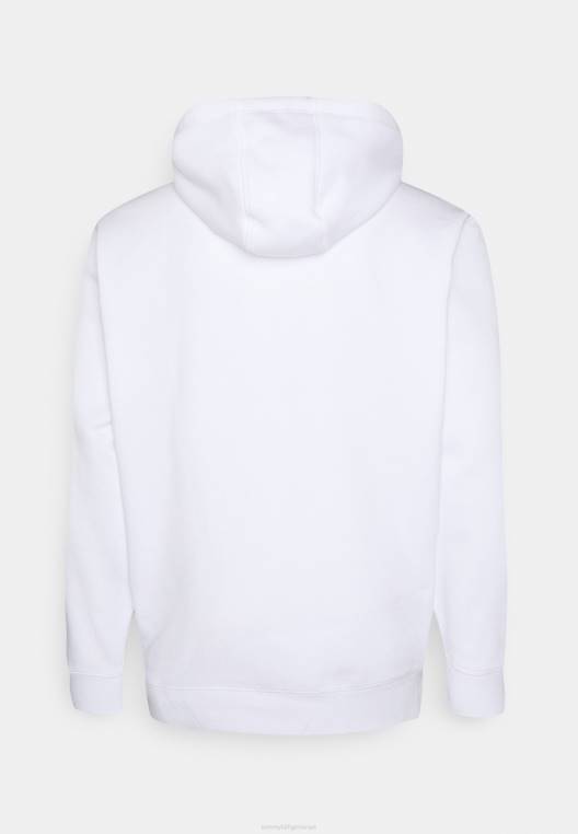 סווטשירט קפוצ'ון לוגו NX204465 לבן Tommy Hilfiger