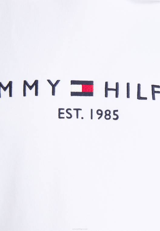 סווטשירט קפוצ'ון לוגו NX204465 לבן Tommy Hilfiger