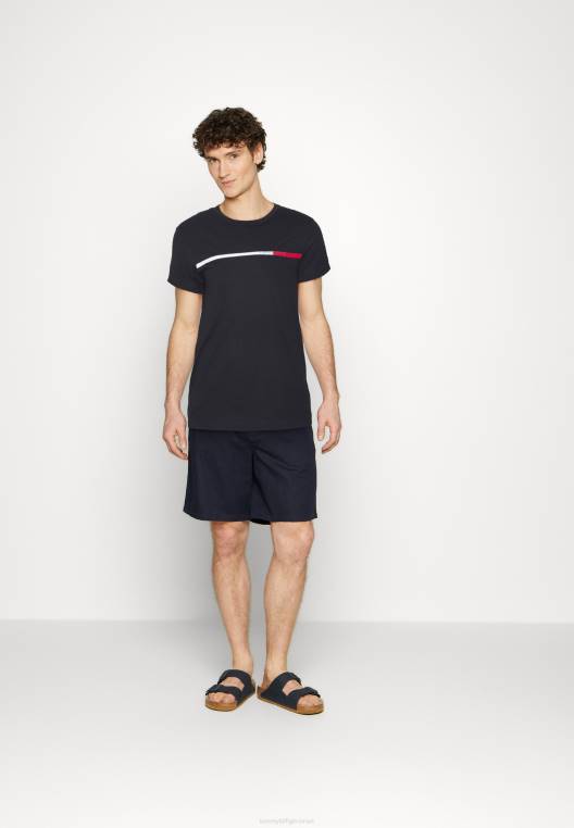 חולצת טריקו בהדפס טי חזה בשני גווני NX204504 שמיים מדבריים Tommy Hilfiger