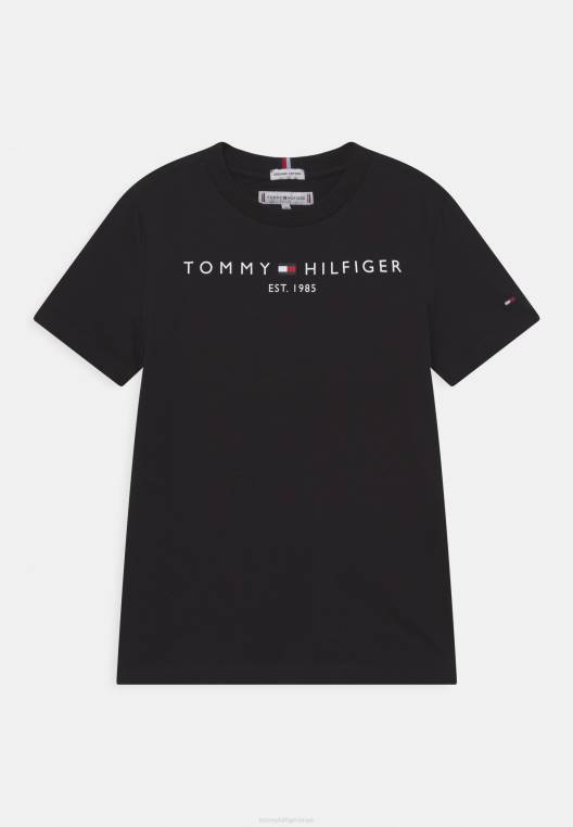 חולצת טריקו חיונית בהדפס טי NX204518 שָׁחוֹר Tommy Hilfiger