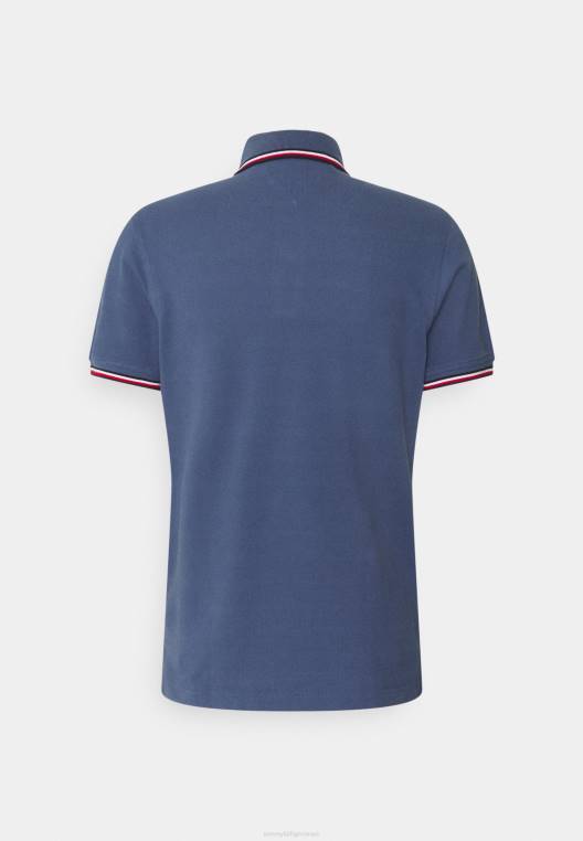 חולצת פולו דקה עם קצה NX204519 אינדיגו דהוי Tommy Hilfiger
