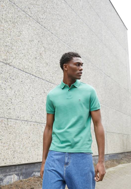 חולצת פולו רגילה NX204521 ירוק מרכזי Tommy Hilfiger