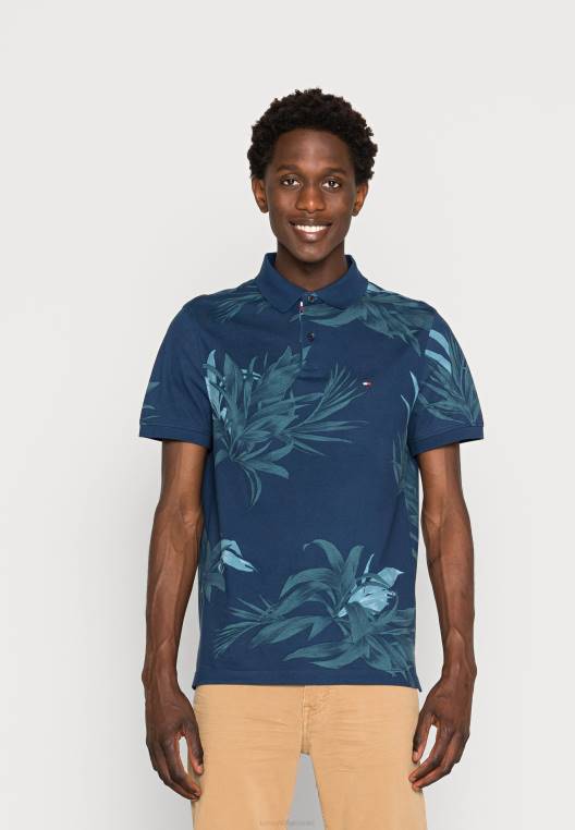 חולצת פולו בהדפס פרחוני דקל NX204525 שמיים מדבריים/רב Tommy Hilfiger