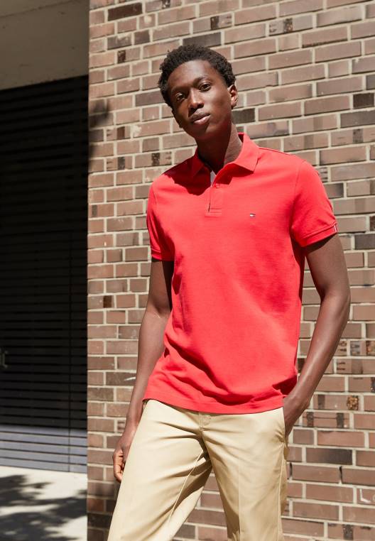 חולצת פולו רגילה עם כיס NX204535 אדום ראשוני Tommy Hilfiger