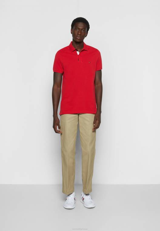 חולצת פולו רגילה עם כיס NX204535 אדום ראשוני Tommy Hilfiger