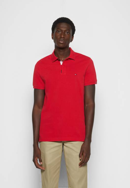 חולצת פולו רגילה עם כיס NX204535 אדום ראשוני Tommy Hilfiger