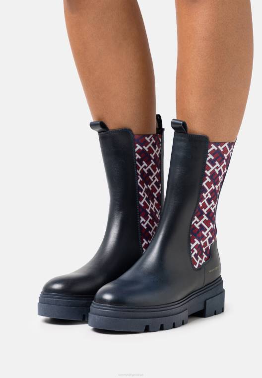 מגפי פלטפורמת מגף צ'לסי מונוגרמה NX204567 שמיים מדבריים Tommy Hilfiger