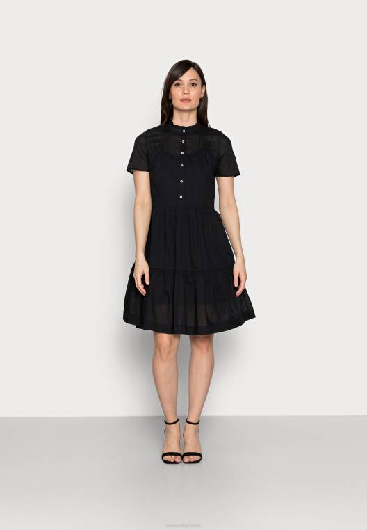 שמלת חולצת ברך וואל NX204574 שָׁחוֹר Tommy Hilfiger