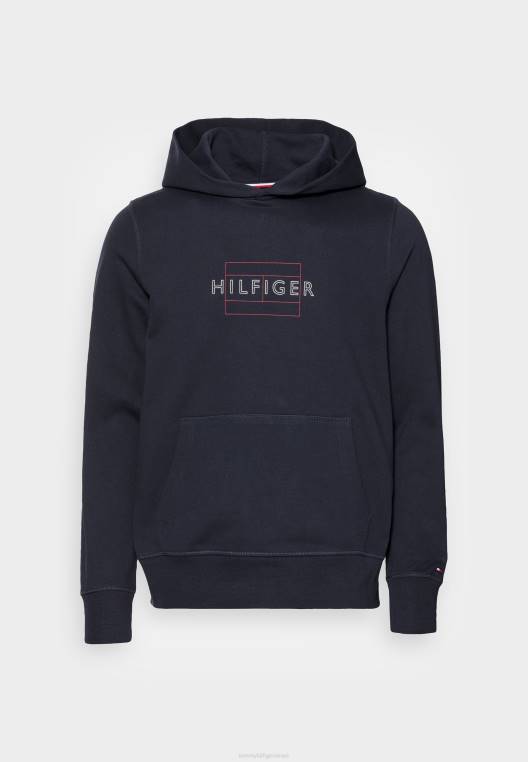 סווטשירט קפוצ'ון עם רוכסן דגל ליניארי NX204623 שמיים מדבריים Tommy Hilfiger