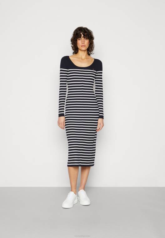 שמלת מגשר שמלת סקופ פסים NX204648 שמי אקרו/מדבר Tommy Hilfiger