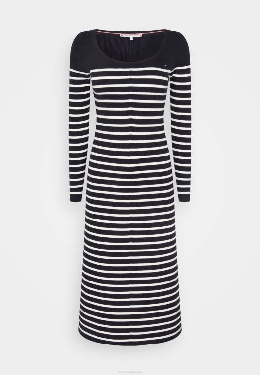 שמלת מגשר שמלת סקופ פסים NX204648 שמי אקרו/מדבר Tommy Hilfiger