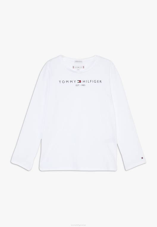 חולצה חיונית עם שרוולים ארוכים NX204670 לבן Tommy Hilfiger