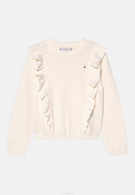 סווטשירט עליון בעל מרקם NX204688 לבן עתיק Tommy Hilfiger