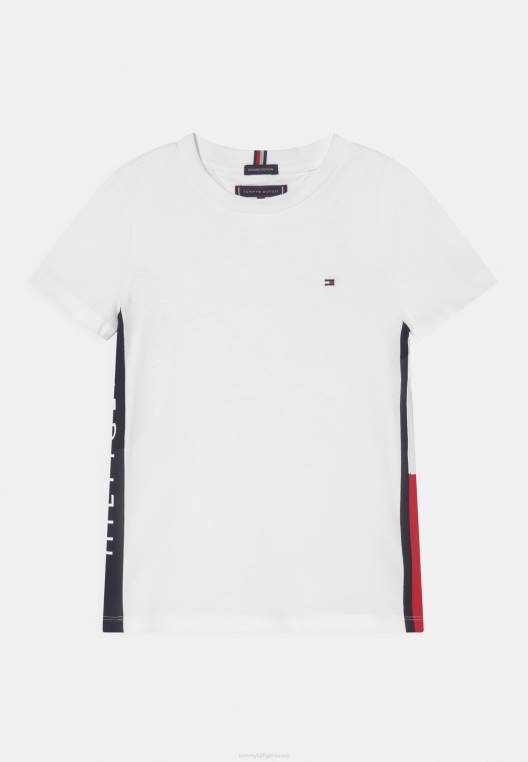 חולצת טי עם הדפס דגל NX204716 לבן Tommy Hilfiger