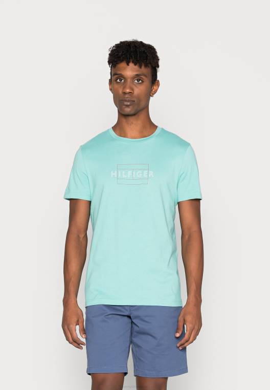 חולצת טי בהדפס דגל ליניארי NX204719 בריאנט ירוק Tommy Hilfiger