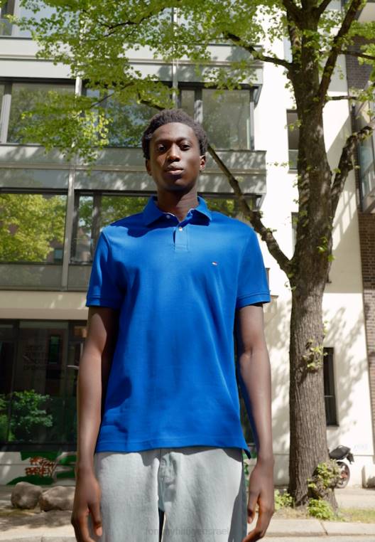 חולצת פולו רגילה NX204725 אי יווני כחול Tommy Hilfiger