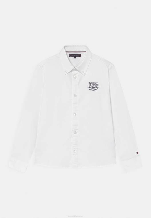 חולצת אוקספורד ממותגת NX204731 לבן Tommy Hilfiger