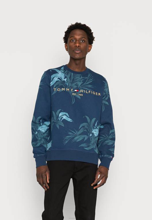 סווטשירט עם צווארון צווארון דקל פרחוני NX204735 שמיים מדבריים/רב Tommy Hilfiger