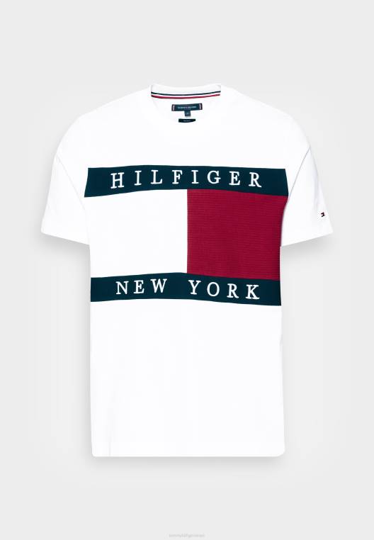 חולצת טי בהדפס דגל מבנה NX204741 לבן Tommy Hilfiger