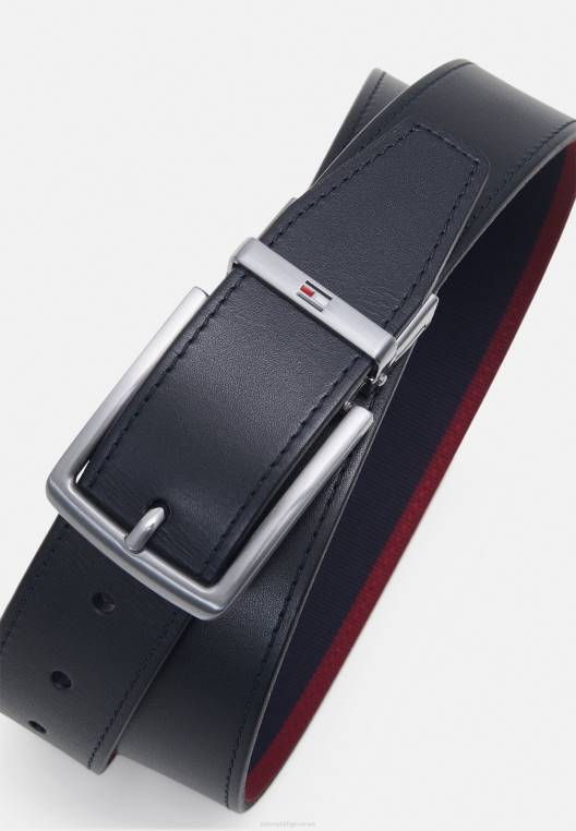 חגורה הפיכה דנטון NX204761 אדום תאגידי/צי Tommy Hilfiger