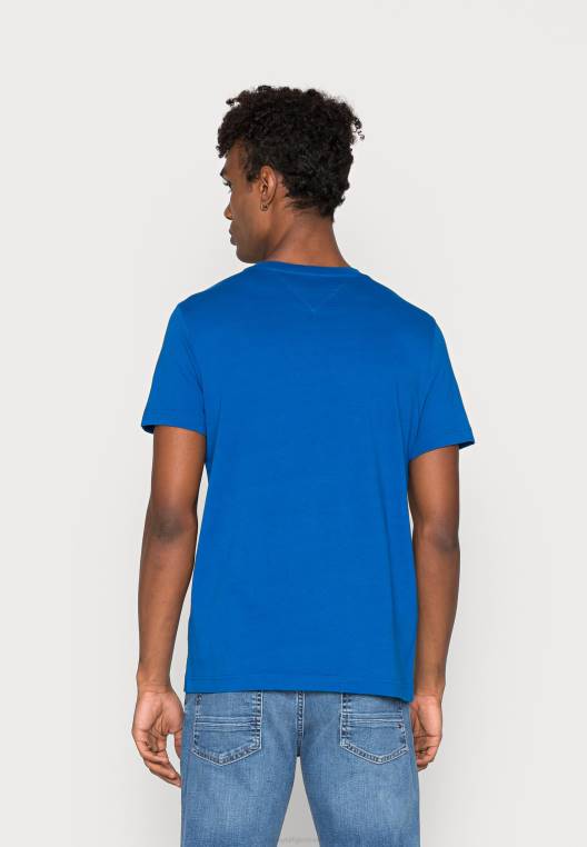 חולצת טי בהדפס דגל ליניארי NX204778 אי יווני כחול Tommy Hilfiger