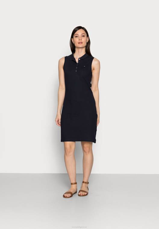 שמלת חולצה דקה NX204785 כְּחוֹל Tommy Hilfiger