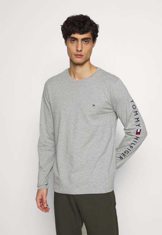 חולצה עם שרוולים ארוכים עם לוגו NX204821 אפור Tommy Hilfiger