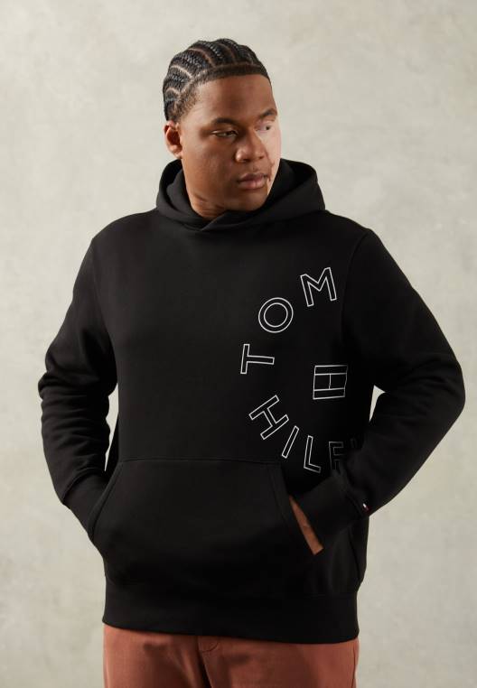 סווטשירט קפוצ'ון גרפי עגול NX204830 שָׁחוֹר Tommy Hilfiger