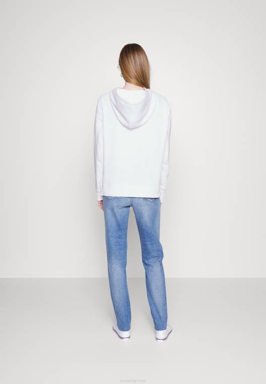 סווטשירט קפוצ'ון NX204840 לבן Tommy Hilfiger