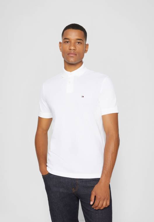 חולצת פולו רגילה NX204841 לבן Tommy Hilfiger