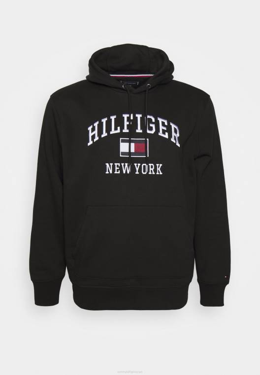 סווטשירט קפוצ'ון מודרני לאוניברסיטה NX204850 שָׁחוֹר Tommy Hilfiger