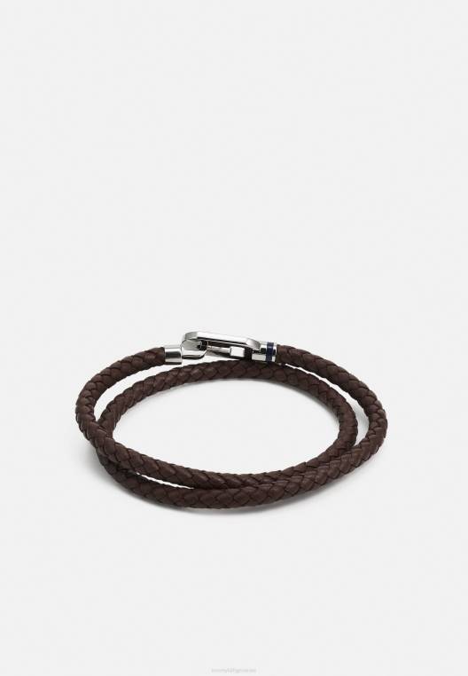 צמיד משפחתי מינימליסטי NX204857 בצבע חום/כסף Tommy Hilfiger