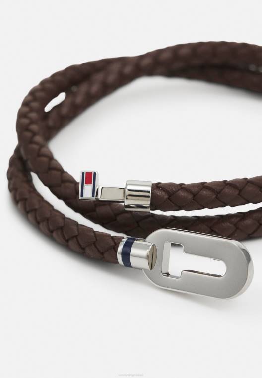 צמיד משפחתי מינימליסטי NX204857 בצבע חום/כסף Tommy Hilfiger
