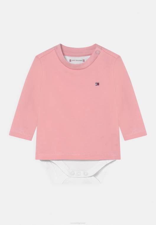 חולצת טי מוצקה לתינוק יוניסקס בסיסית NX204877 גוון ורוד Tommy Hilfiger