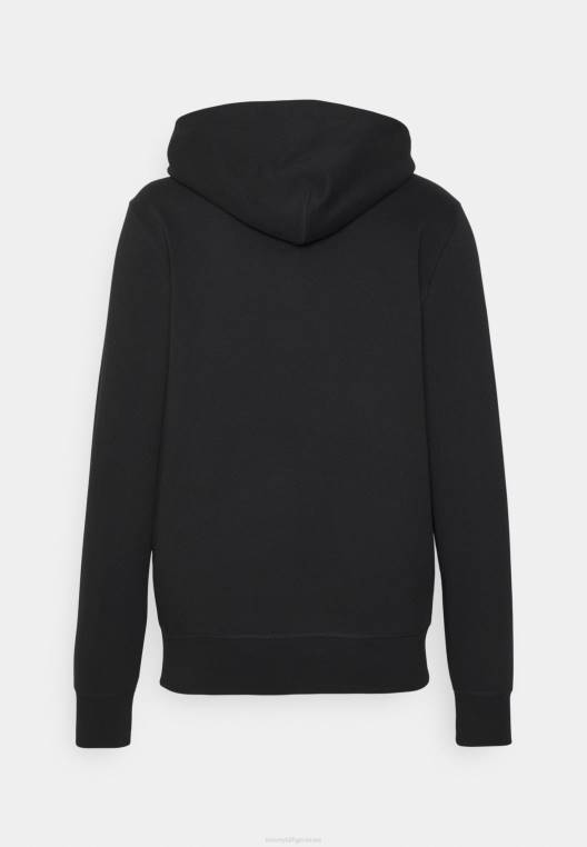 סווטשירט קפוצ'ון עם רוכסן דגל ליניארי NX204889 שָׁחוֹר Tommy Hilfiger