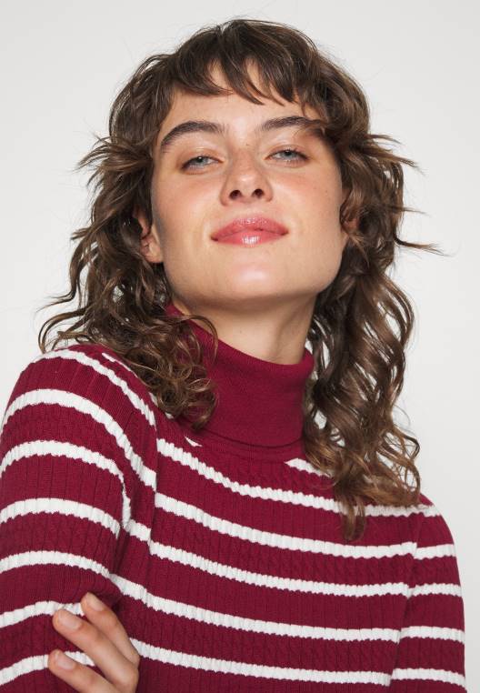 מגשר סוודר עם גליל כבלים NX204930 stp rouge/ecru Tommy Hilfiger