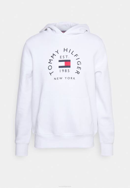 סווטשירט קפוצ'ון דגל NX204931 לבן Tommy Hilfiger