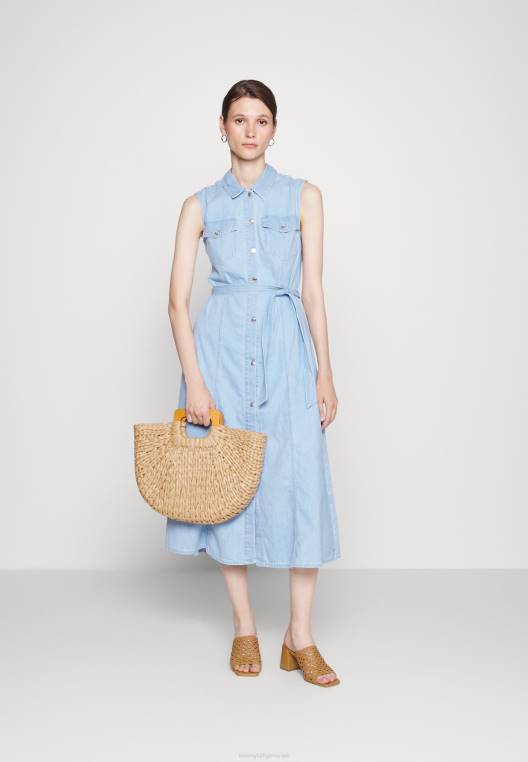 שמלת מתרחבים בכושר שמלת ג'ינס מידי NX204964 ג'ינס תכלת Tommy Hilfiger