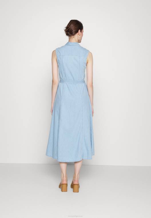 שמלת מתרחבים בכושר שמלת ג'ינס מידי NX204964 ג'ינס תכלת Tommy Hilfiger