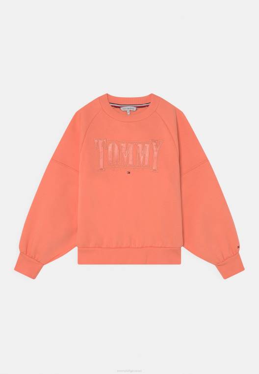 סווטשירט לוגו סאטן NX204996 בין ערביים אפרסק Tommy Hilfiger