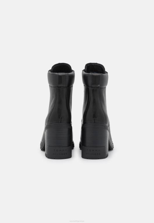 מגפי שרוכים חיצוניים עם עקבים גבוהים NX204997 שָׁחוֹר Tommy Hilfiger