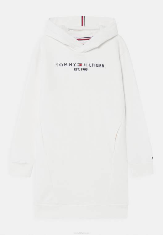 שמלת יום שמלת קפוצ'ון חיונית NX205013 לבן עתיק Tommy Hilfiger