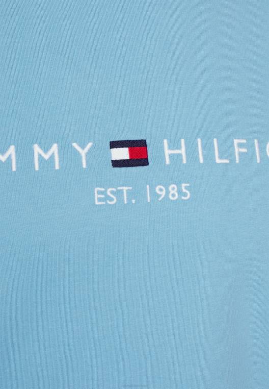 חולצת טי עם הדפס לוגו NX205018 כחול קולומביה Tommy Hilfiger