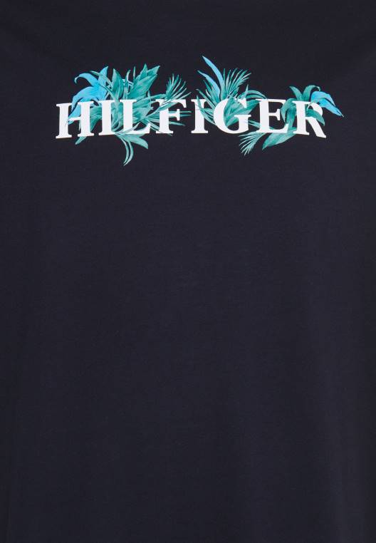 חולצת טריקו בהדפס טי פרחוני דקל NX205031 שמיים מדבריים Tommy Hilfiger