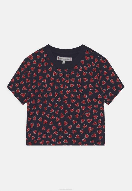 חולצת טי בהדפס טי של יום האהבה NX205035 כחול כהה Tommy Hilfiger