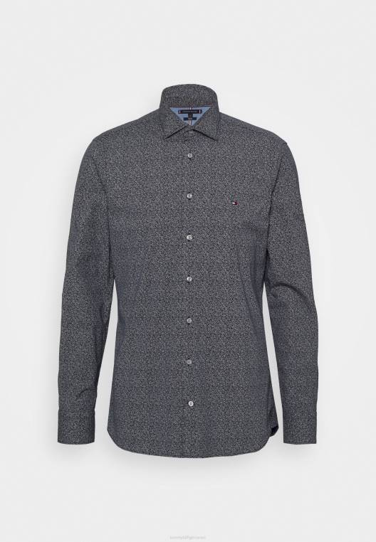 חולצה רכה בהדפס עלים NX205054 חיל הים/לבן Tommy Hilfiger