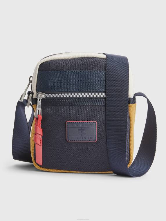 תיק כתב קטן NX20508 חיל הים/צהוב Tommy Hilfiger