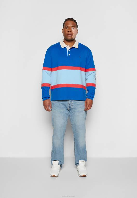 חולצת פולו רוגבי NX205099 אי יווני כחול/רב Tommy Hilfiger